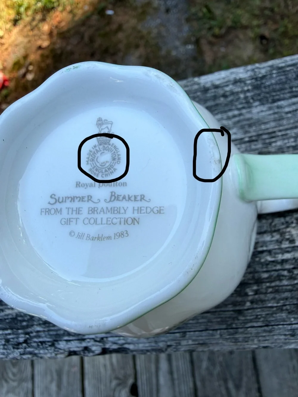 Royal Doulton Brambly Hedge Teacup and Saucer “Summer”Bone China 1983